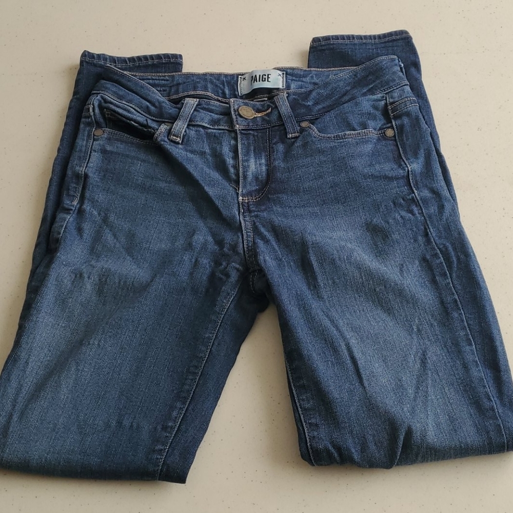 Paige Medium Wash Skinny Stretch Jeans